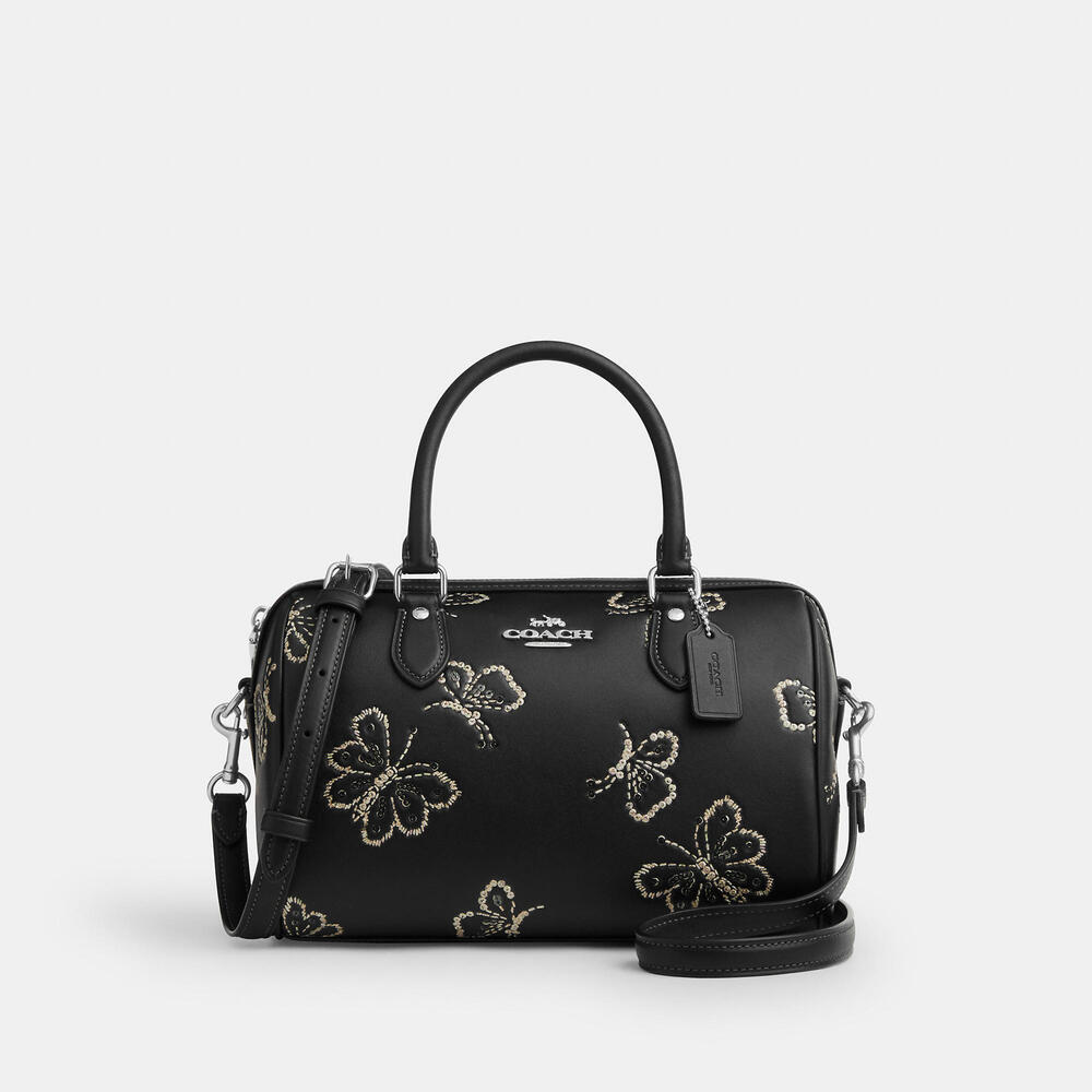 Coach Outlet Rowan Satchel Bag With Butterfly Print